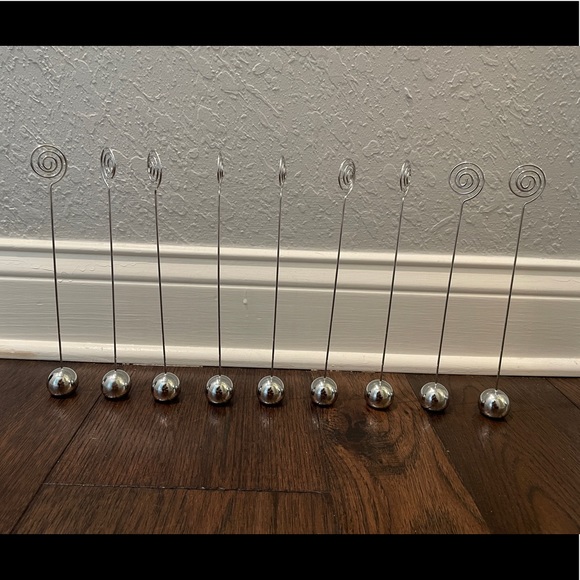 Silver Table Card Holders - quantity of 9 - Picture 4 of 6
